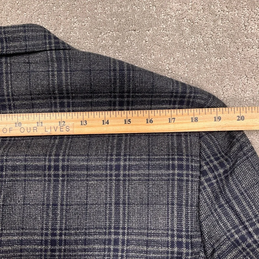 Hart Schaffner Marx Blazer Mens 42R Gray Plaid Chicago Fit Loro Piana Cashmere